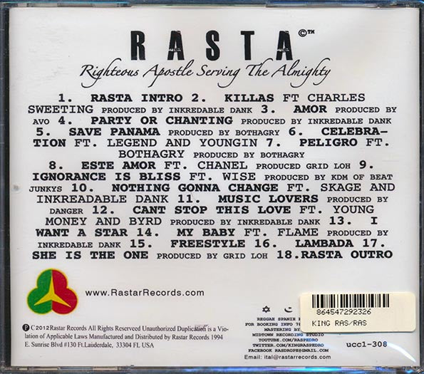 King Ras Pedro - Rasta: Righteous Apostle Serving The Almighty (CD)