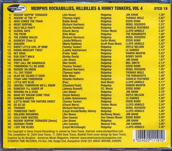 Various - Memphis Rockabillies, Hillbillies & Honky Tonkers, Volume 4: Memphis Records Story (CD)