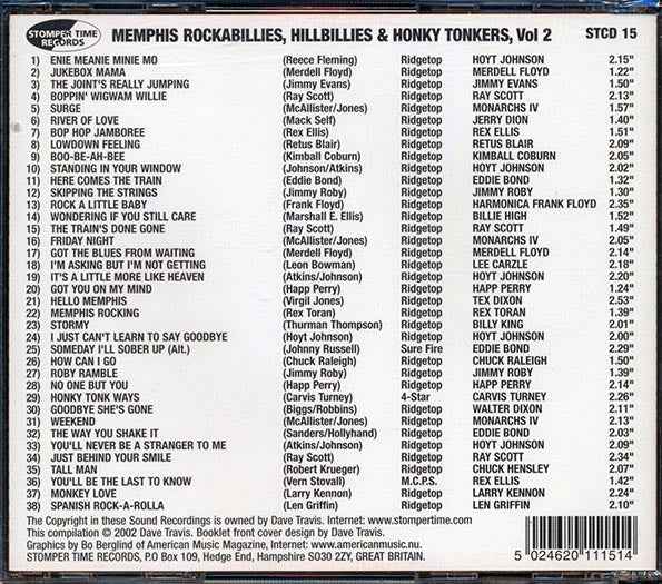 Various - Memphis Rockabillies, Hillbillies & Honky Tonkers, Volume 2: The Erwin Zone Records Story (CD)