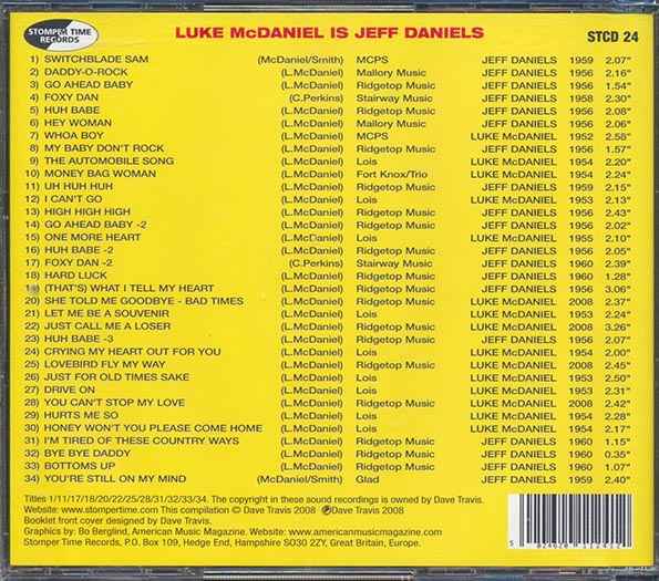 Jeff Daniels - Luke McDaniel Is Jeff Daniels: Mississippi Honky-Tonk Rockabilly Man (CD)
