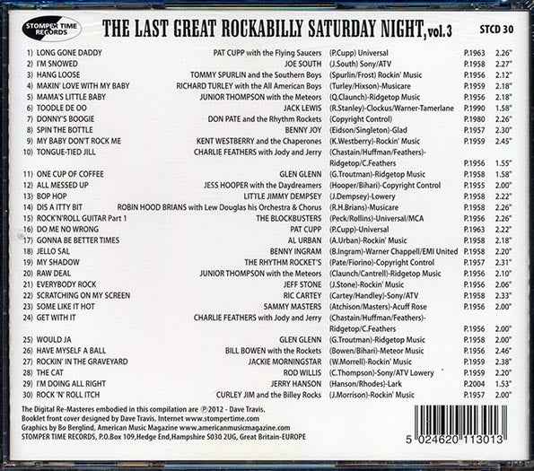 Various - Stomper Time Records Presents: The Last Great Rockabilly Saturday Night, Volume 3 (CD)