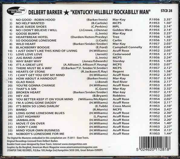 Delbert Barker - Kentucky Hillbilly Rockabilly Man: King Of The Covers (CD)