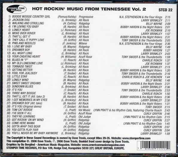 Various - Hot Rockin' Music From Tennessee, Volume 2: The Westwood Recording Company Story (CD)