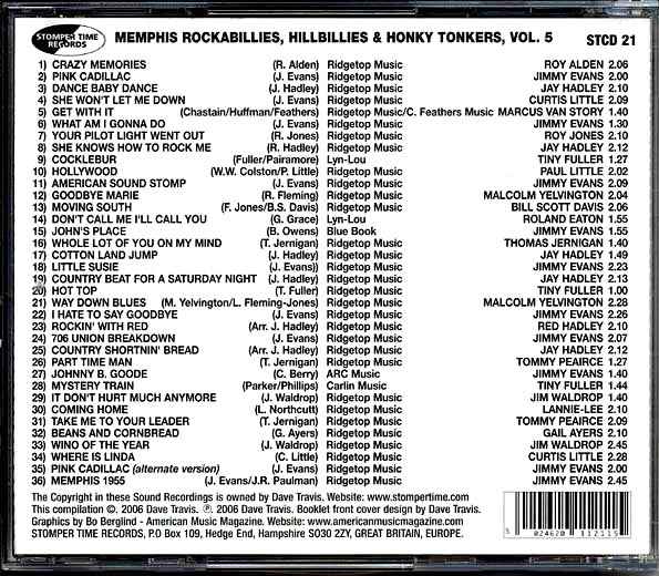 Various - Memphis Rockabillies, Hillbillies & Honky Tonkers, Volume 5: Glolite Records Story (CD)