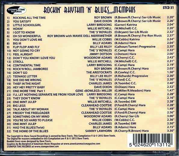 Various - Stomper Time Records Presents: Rockin' Rhythm N Blues From Memphis (CD)