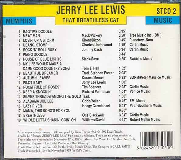 Jerry Lee Lewis - Stomper Time Records Presents: Jerry Lee Lewis, That Breathless Cat (CD)