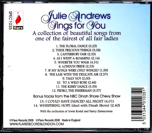 Julie Andrews - Julie Andrews Sings For You: A Collection Of Beautiful Songs From One Of The Fairest Of Fair Ladies (CD)