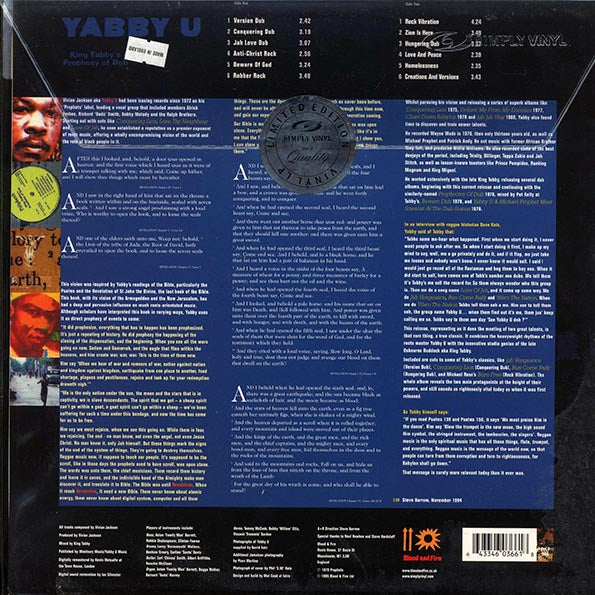 Yabby You - King Tubby's Prophesy Of Dub (LP)