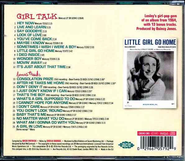 Lesley Gore - Girl Talk, With Bonus Tracks (CD)