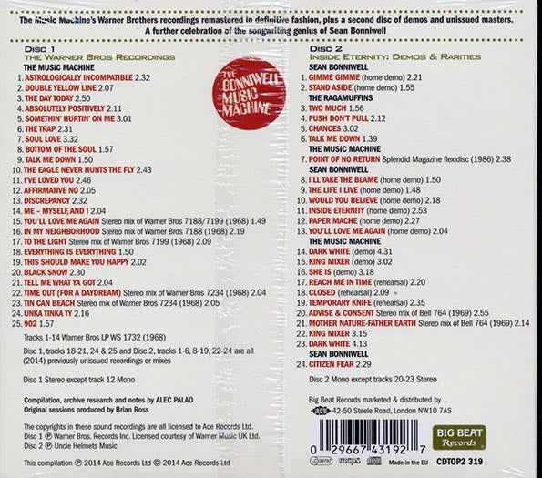 The Music Machine, Sean Bonniwell, The Raggamuffins - The Bonniwell Music Machine (49 tracks) (CD)
