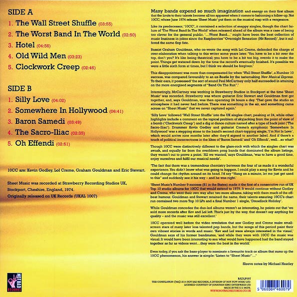10CC - Sheet Music (180g) (LP) - PureSound Records