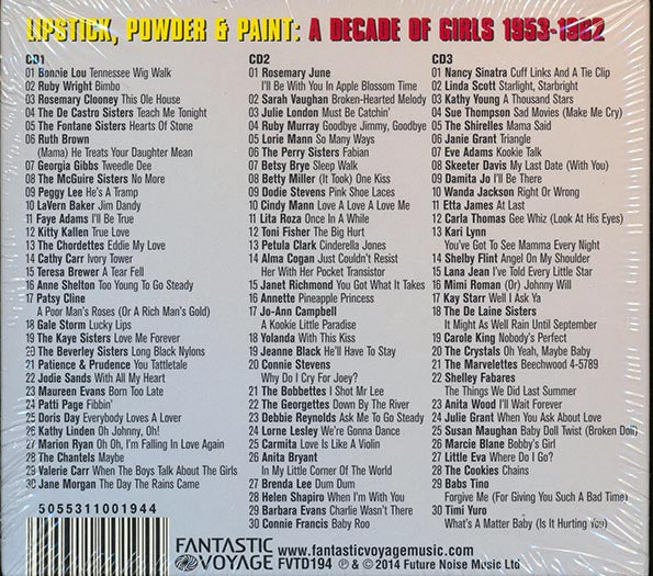 Various - Lipstick, Powder & Paint: A Decade Of Girls 1953-1962 (90 tracks) (CD)