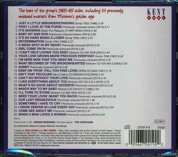 The Contours, Dennis Edwards - Just A Little Misunderstanding: Rare And Unissued Motown 1965-68 (CD)