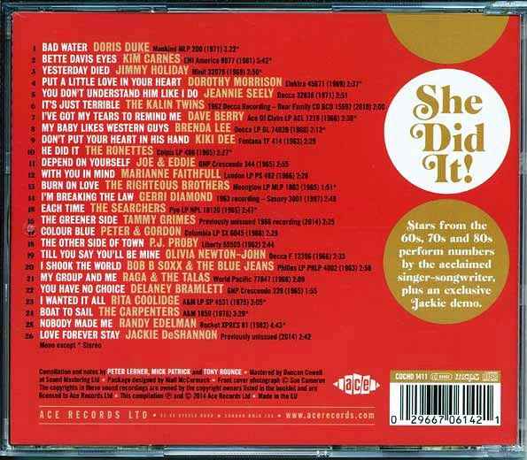 Various - She Did It! The Songs Of Jackie DeShannon Volume 2 (CD)
