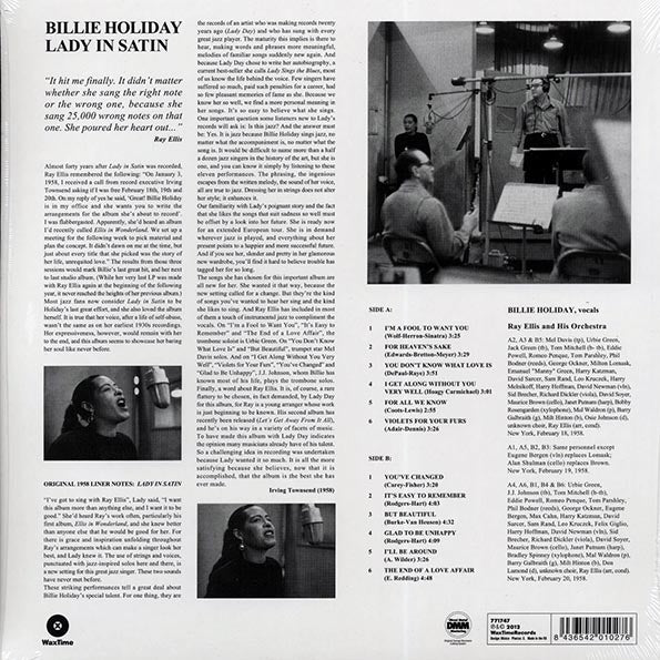 Billie Holiday - Lady In Satin (ltd. ed.) (180g) (remastered) - PureSound Records