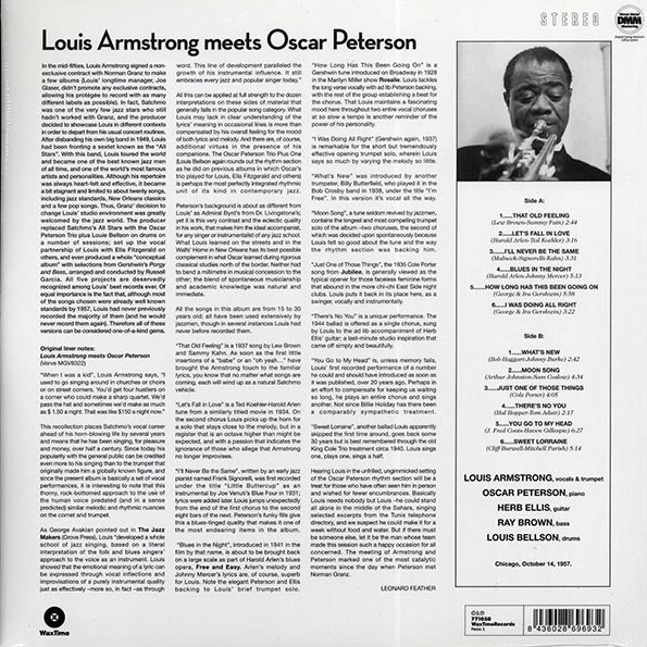 Louis Armstrong, Oscar Peterson - Louis Armstrong Meets Oscar Peterson (ltd. ed.) (180g) (LP) - PureSound Records