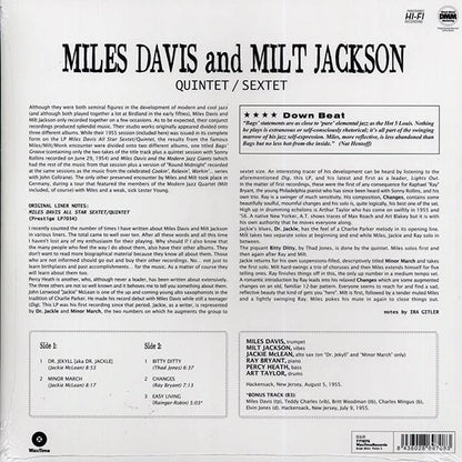 Miles Davis, Milt Jackson - Quintet / Sextet (+bonus track) (ltd. ed.) (180g) (LP) - PureSound Records