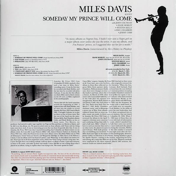 Miles Davis Sextet - Someday My Prince Will Come (+bonus track) (ltd. ed.) (180g) (LP) - PureSound Records