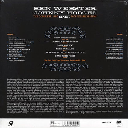 Ben Webster & Johnny Hodges Sextet - The Complete 1960 Jazz Cellar Session (ltd. ed.) (180g) (remastered) - PureSound Records