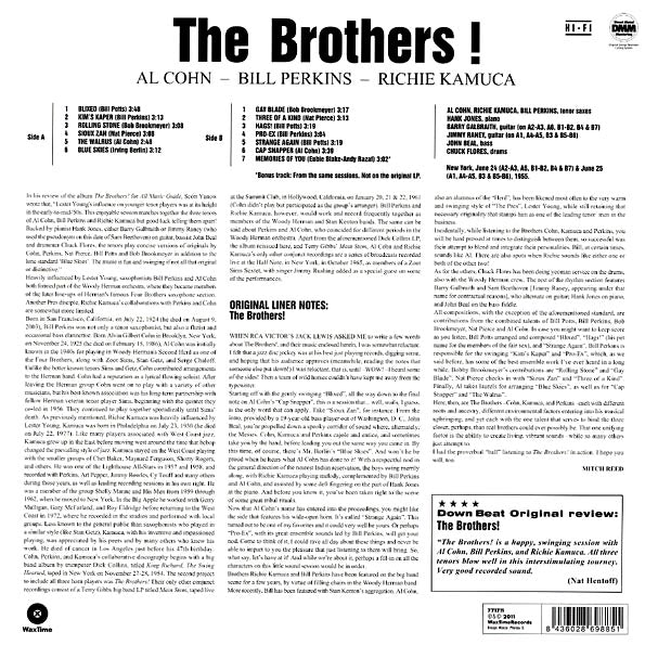 Al Cohn, Bill Perkins, Richie Kamuca - The Brothers! (ltd. ed.) (LP) - PureSound Records