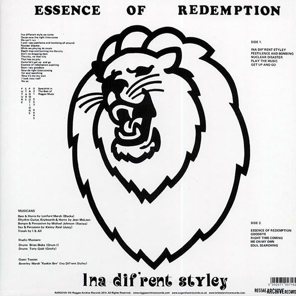 Essence Of Redemption - Ina Dif'rent Styley (2014 FIRST PRESS) (LP)