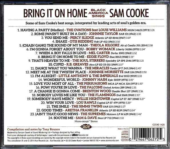 Various - Bring It On Home: Black America Sings Sam Cooke (CD)