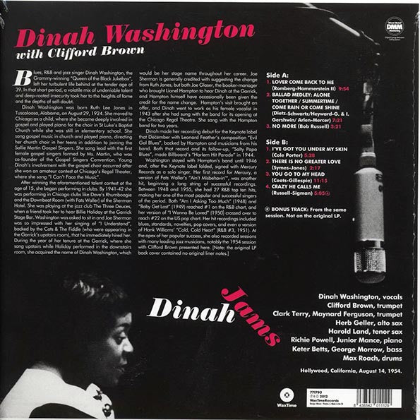 Dinah Washington - Dinah Jams (ltd. ed.) (180g) (LP) - PureSound Records