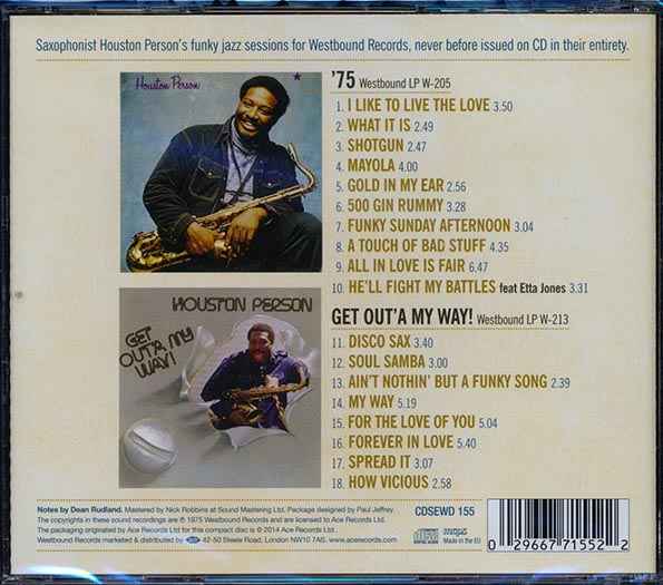 Houston Person - Houston Person '75 + Get Out' A My Way! (CD)