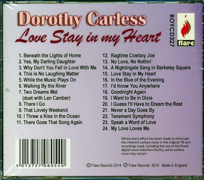 Dorothy Carless - Love, Stay In My Heart (CD)