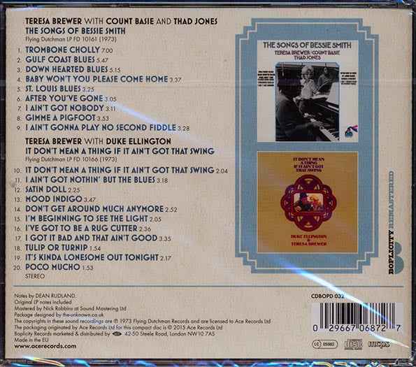 Teresa Brewer - The Songs Of Bessie Smith + It Don't Mean A Thing If It Ain't Got That Swing (CD)