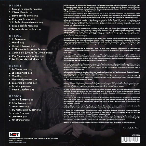 Edith Piaf - Je Ne Regrette Rien (2xLP) (180g) (LP) - PureSound Records