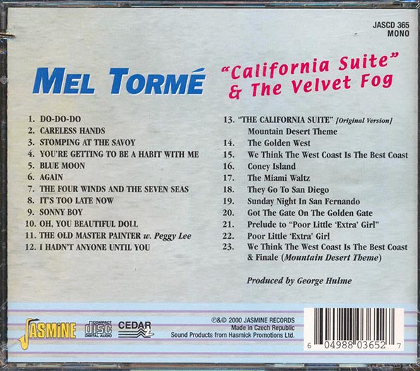 Mel Torme - California Suite & The Velvet Fog (CD)