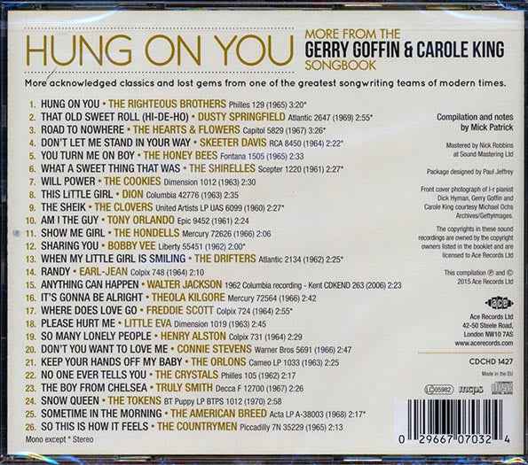 Righteous Brothers, The Drifters, Dusty Springfield, Etc. - Hung On You: More From Gerry Goffin & Carole King Songbook (CD)