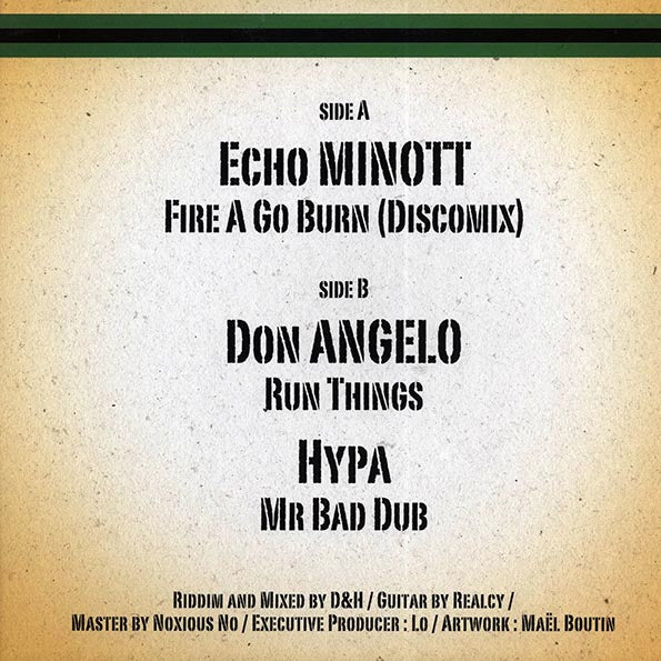 Echo Minott - Fire A Go Burn (Extended Mix)  /  Don Angelo - Run Things; Hypa - Mr. Bad Dub (12")