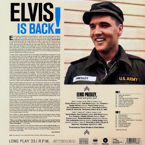 Elvis Presley - Elvis Is Back! (incl. mp3) (LP) - PureSound Records