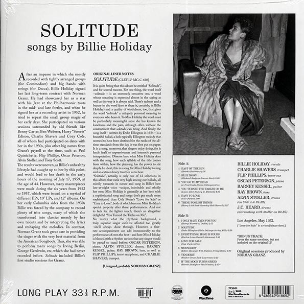 Billie Holiday - Solitude (ltd. ed.) (180g) (LP) - PureSound Records