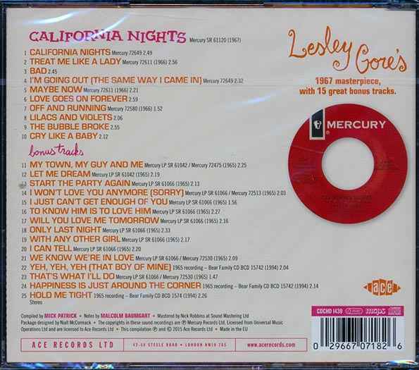Lesley Gore - California Nights (CD)
