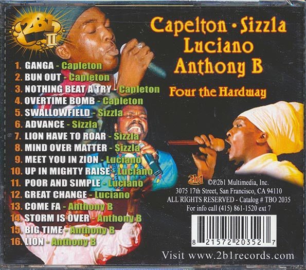 Capleton, Sizzla, Luciano, Anthony B - Four The Hard Way (CD)