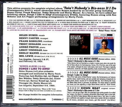 Helen Humes - Tain't Nobody's Biz-ness If Do + Songs I Like To Sing! (CD)