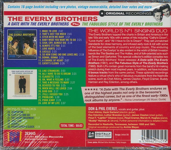 The Everly Brothers - A Date With The Everly Brothers + The Fabulous Style (2 albums on 1 CD) (30 tracks) (+6 bonus tracks) (incl. 16-page booklet) (remastered) (24-bit master (CD)