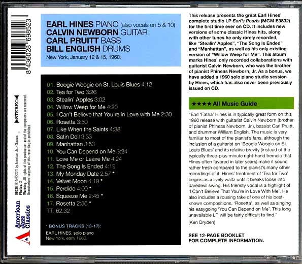 Earl Hines Quartet - Earl's Pearls (CD)
