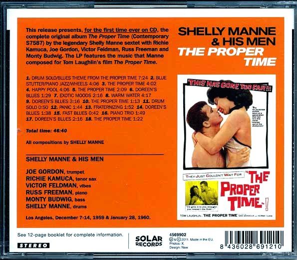 Shelly Manne & His Men - The Proper Time: Original Score By Shelly Manne For The Motion Picture (CD)