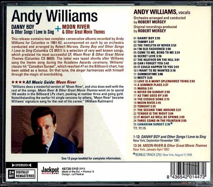 Andy Williams - Danny Boy & Other Songs 1 Love To Sing + Moon River & Other Great Movie Themes (CD)