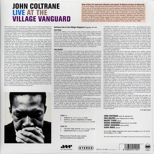 John Coltrane - Live At The Village Vanguard (+bonus track) (ltd. ed.) (180g) (LP) - PureSound Records