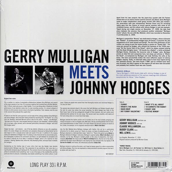 Gerry Mulligan, Johnny Hodges - Gerry Mulligan Meets Johnny Hodges (+2 bonus tracks) (ltd. ed.) (180g) (LP) - PureSound Records