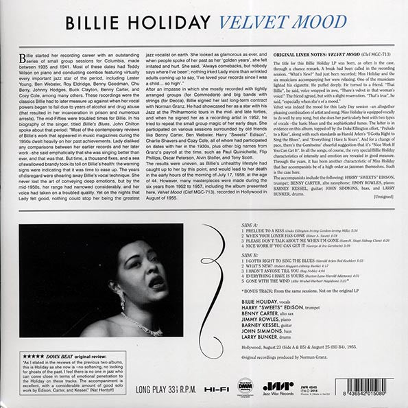 Billie Holiday - Velvet Mood (ltd. ed.) (180g) (LP) - PureSound Records