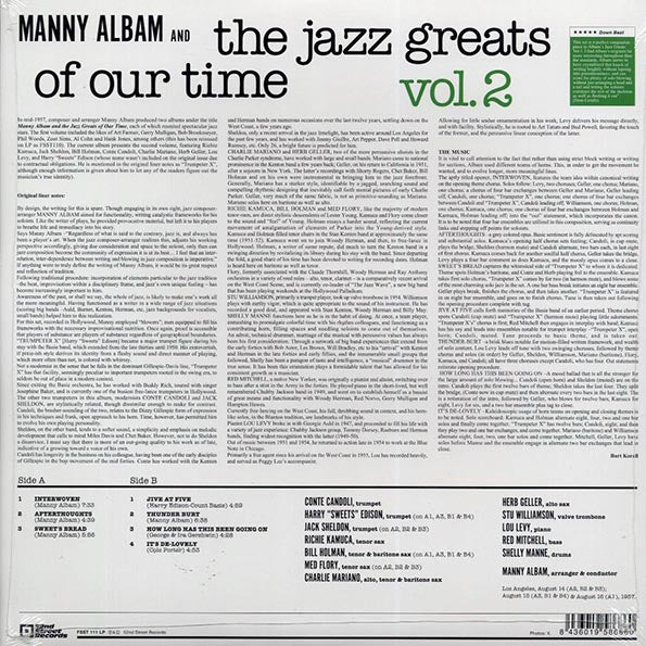 Manny Albam Jazz Greats & The Jazz Greats Of Our Time - Volume 2 (ltd. ed.) (LP) - PureSound Records