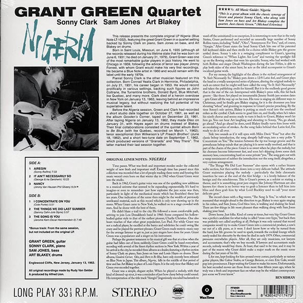 Grant Green Quartet - Nigeria (incl. mp3) (180g) - PureSound Records