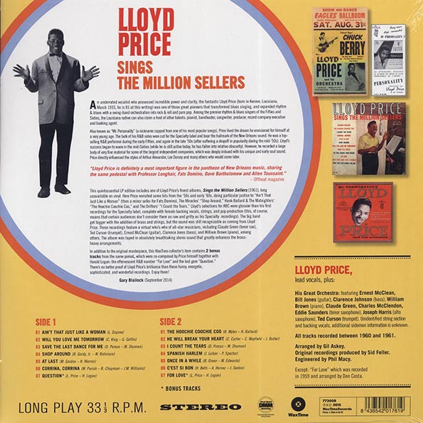 Lloyd Price - Sings The Million Sellers (+bonus track) (ltd. ed.) (LP) - PureSound Records