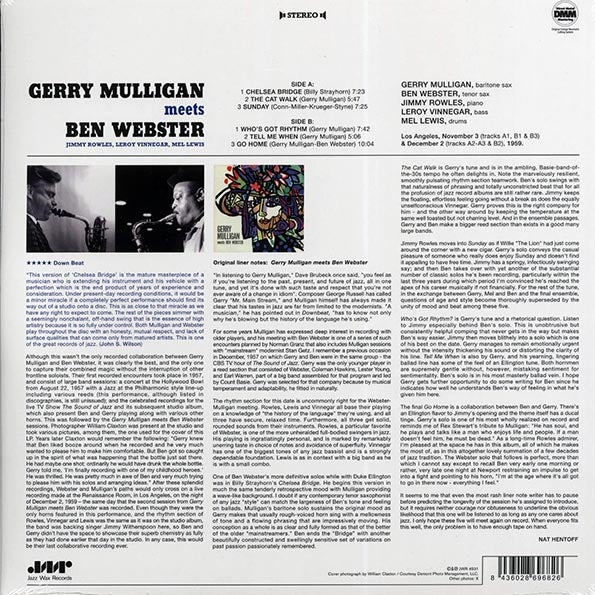 Gerry Mulligan, Ben Webster - Gerry Mulligan Meets Ben Webster (180g) - PureSound Records